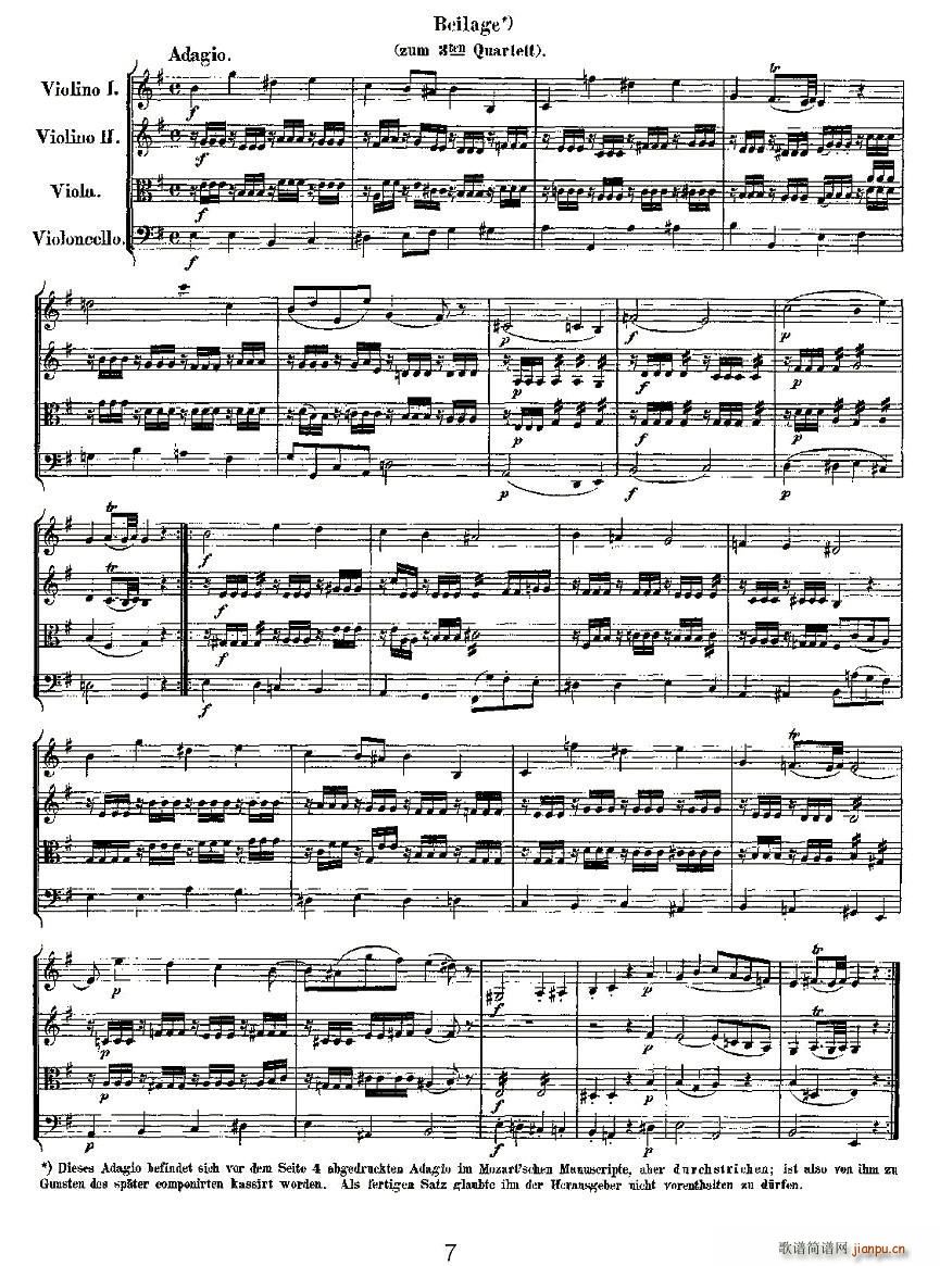 Quartet No 3 in G Major K 156 G{Ҙ(l )(V)7