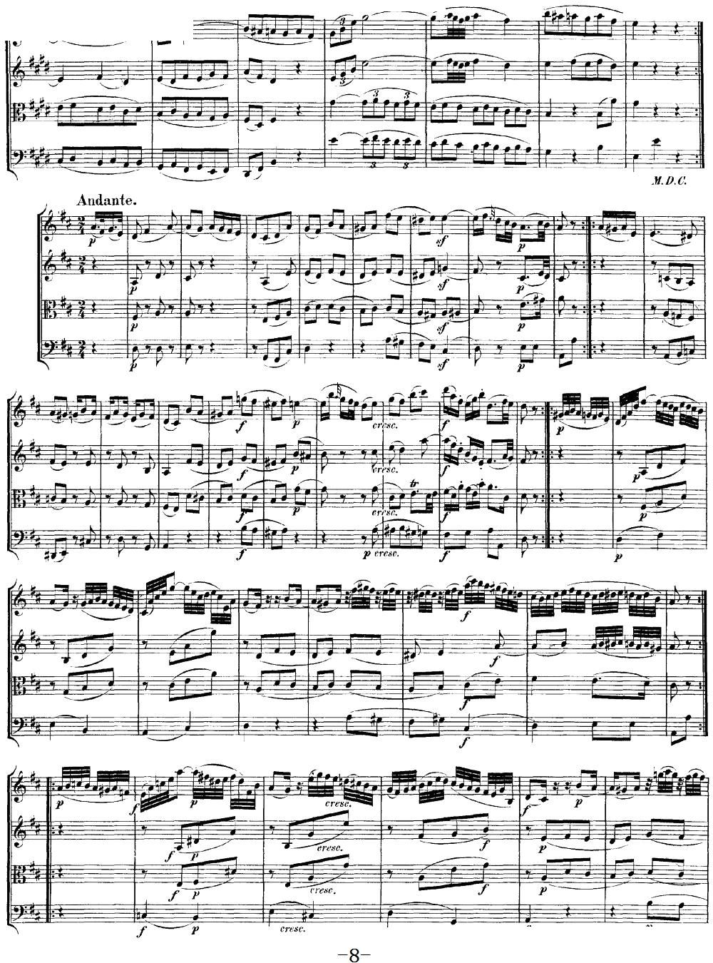 Mozart Quartet No 18 in A Major K 464(V)8