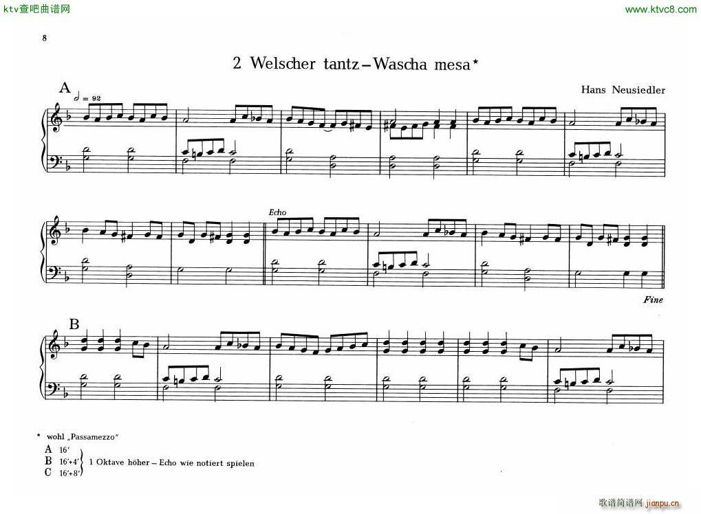 Organ Or Clavichord Old Pieces For(V)1