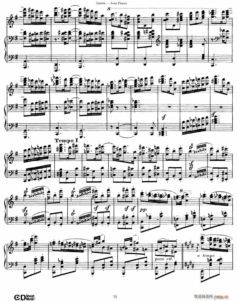 Bartok DD 71 Four Piano Pieces(V)31