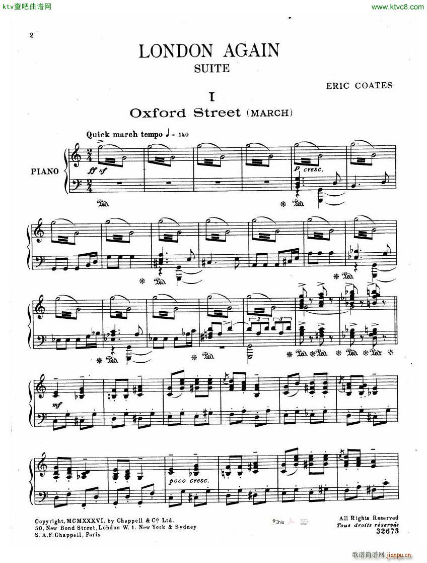 Coates London Again Piano Suite(V)3
