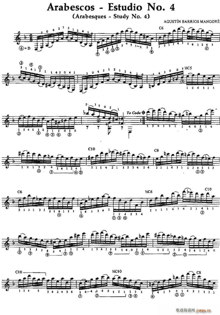 Arabescos Estudio No 4 ŵ伪(V)1