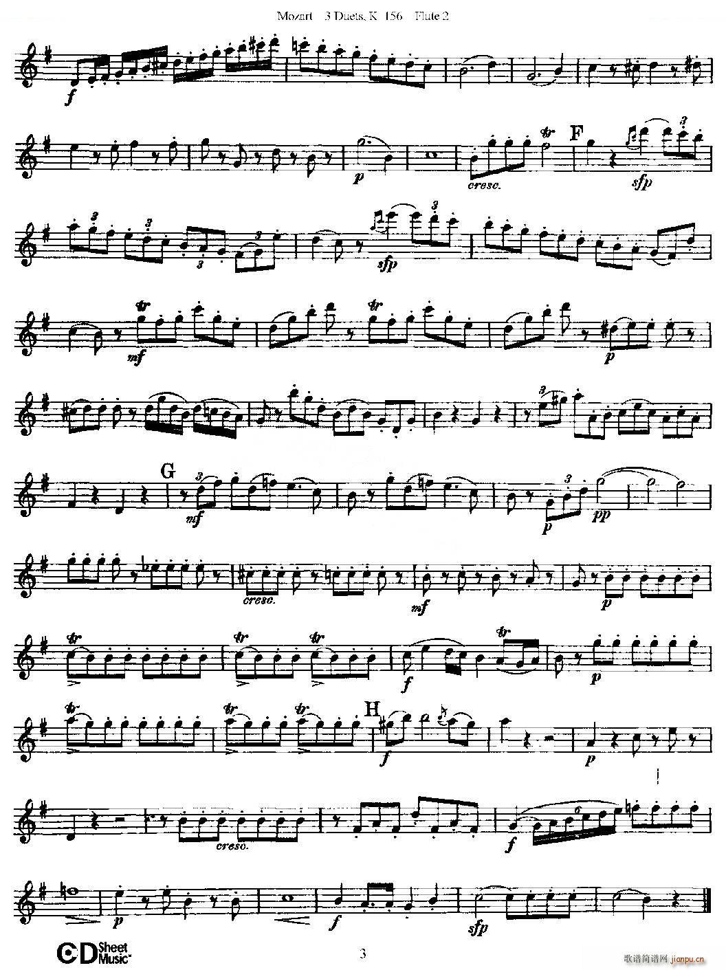 3 Duets K 156 ֮ڶL(chng)  K156̖ ~(ѺV)3