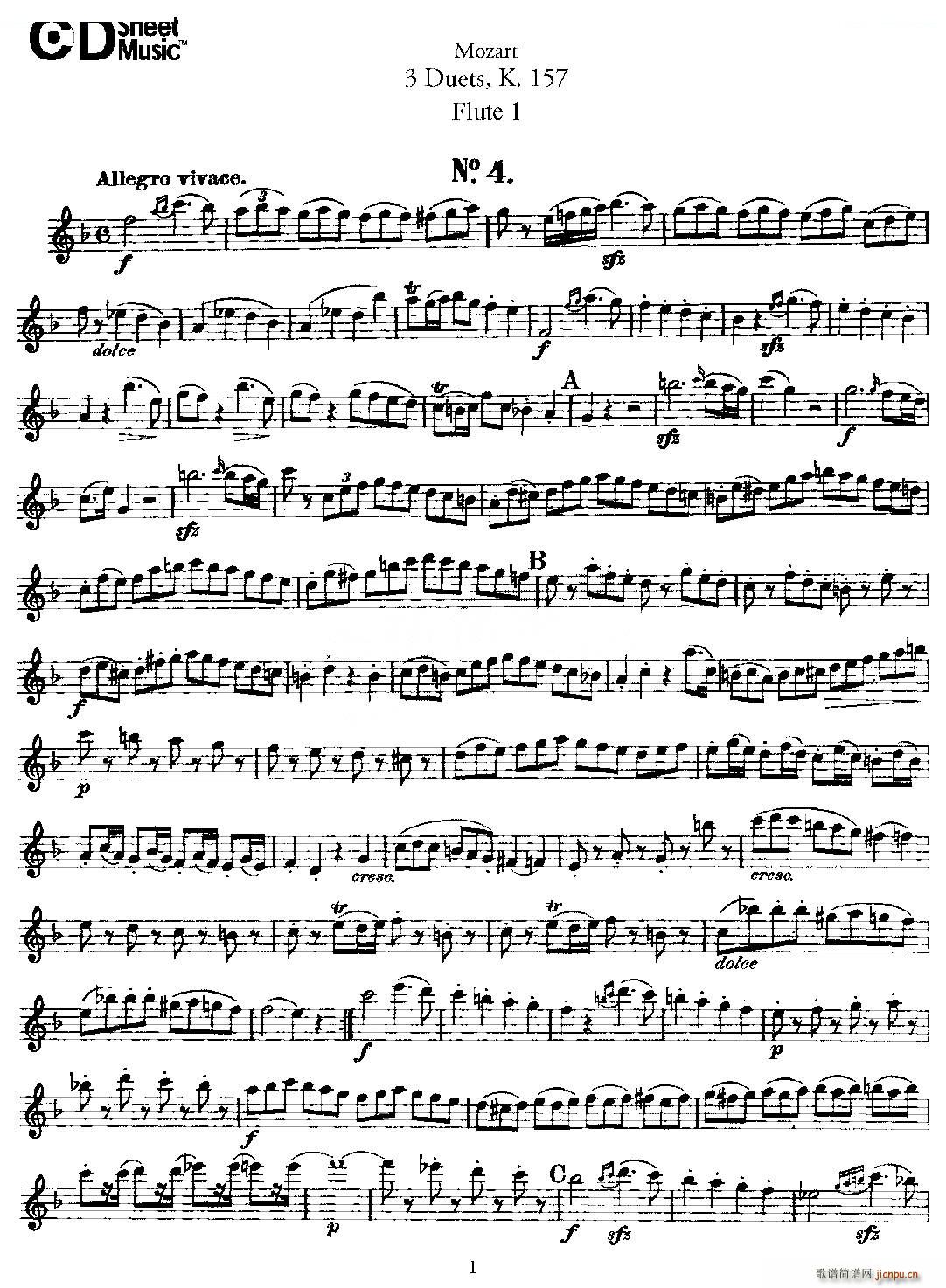 3 Duets K 157 ֮һL(chng)  K157̖ ~(ѺV)1