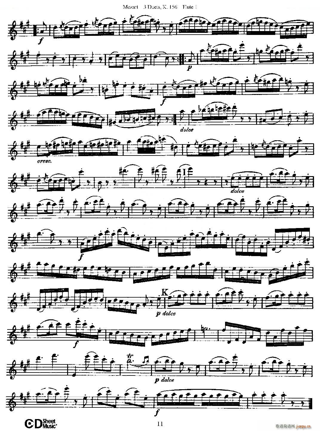3 Duets K 156 ֮һL(chng)  K156̖ ~(ѺV)11