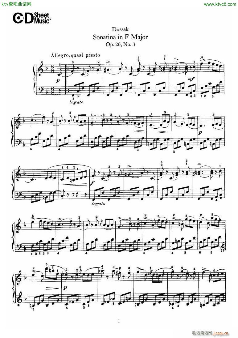 Dussek Sonatina in G Major(V)12