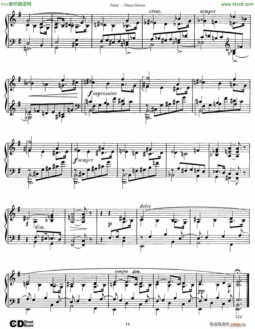 Faure 8 Pieces Breves Op 84(V)14