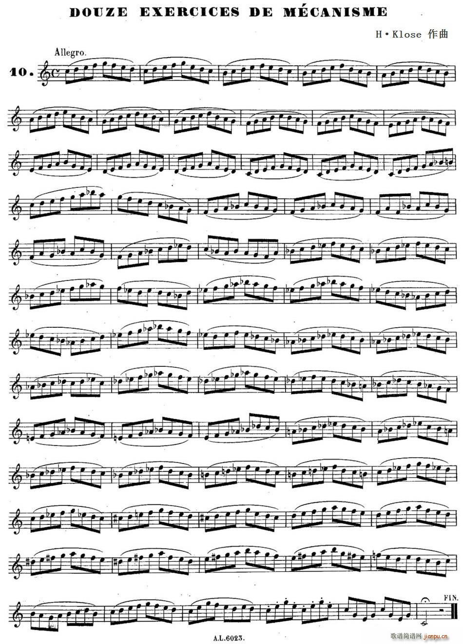H Klose douze exercices de mecanisme 10(ʮּ)1