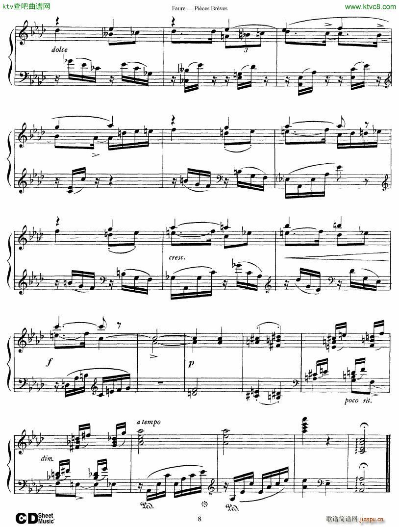 Faure 8 Pieces Breves Op 84(V)8