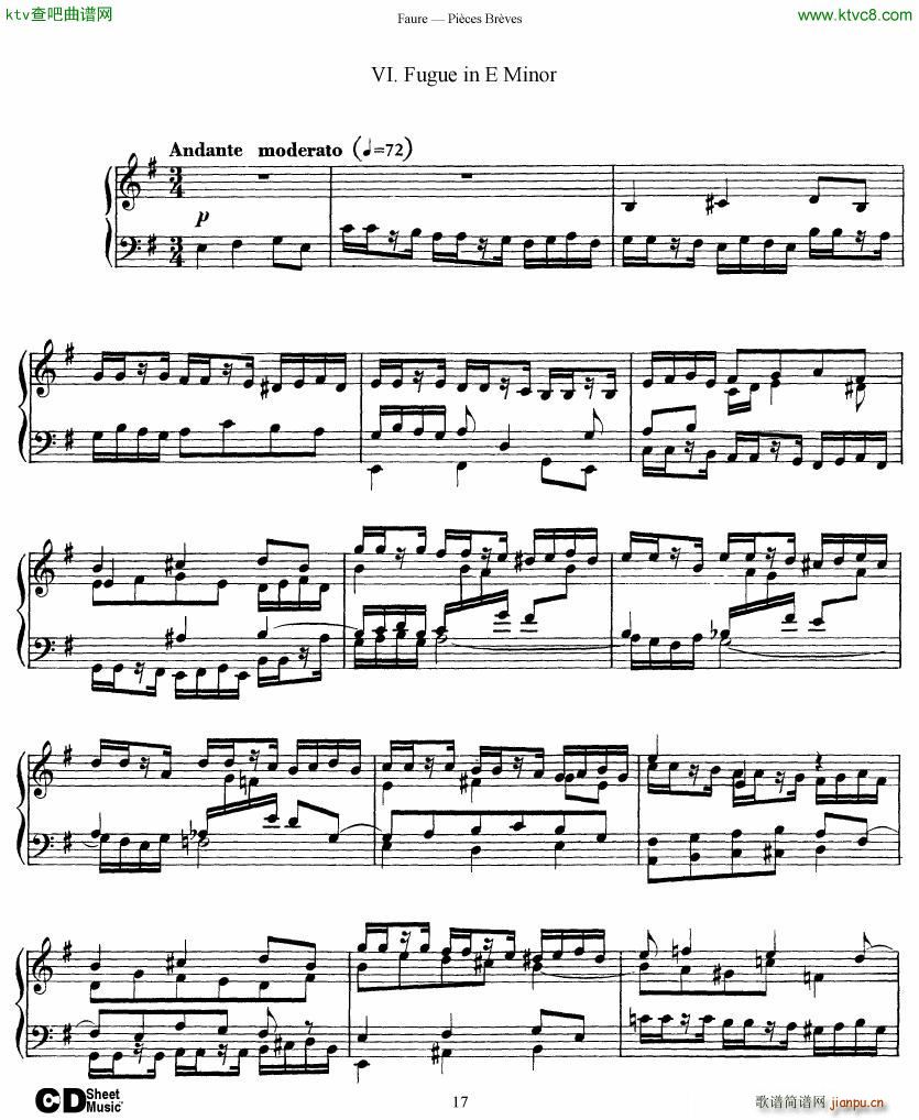 Faure 8 Pieces Breves Op 84(V)17