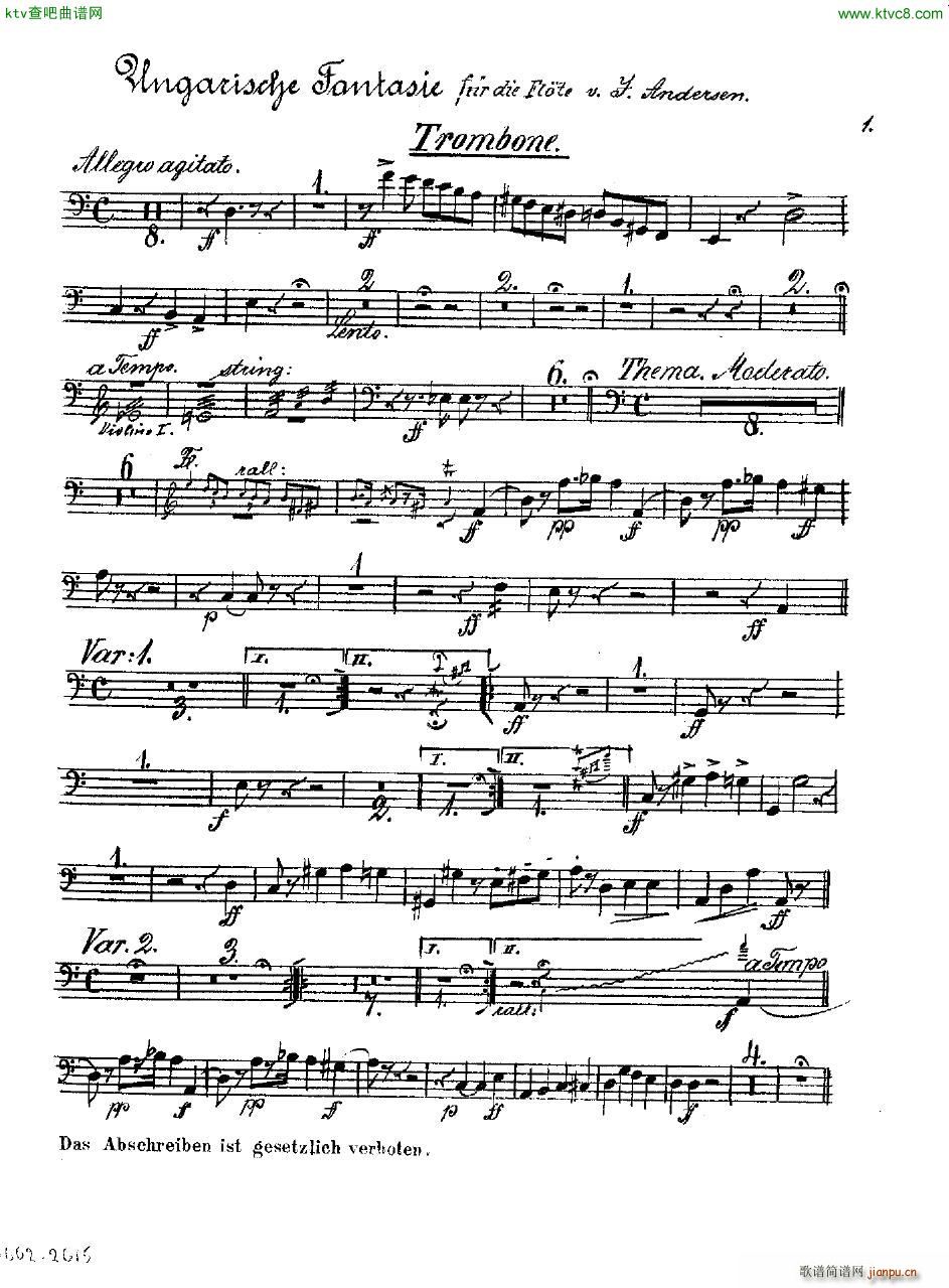 Andersen op 2 Ungarische Fantasie orch parts(V)49