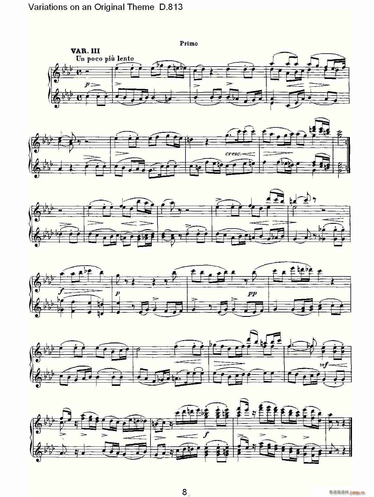 Variations on an Original Theme D.813(ʮּ)8