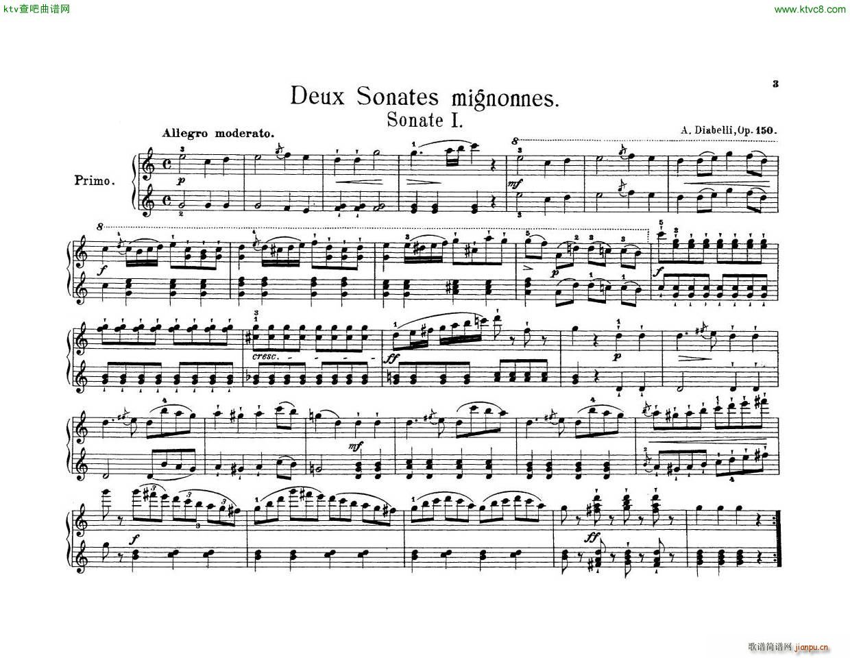 Anton Diabelli Sonates Mignonnes Op 150 Rondeau(V)6