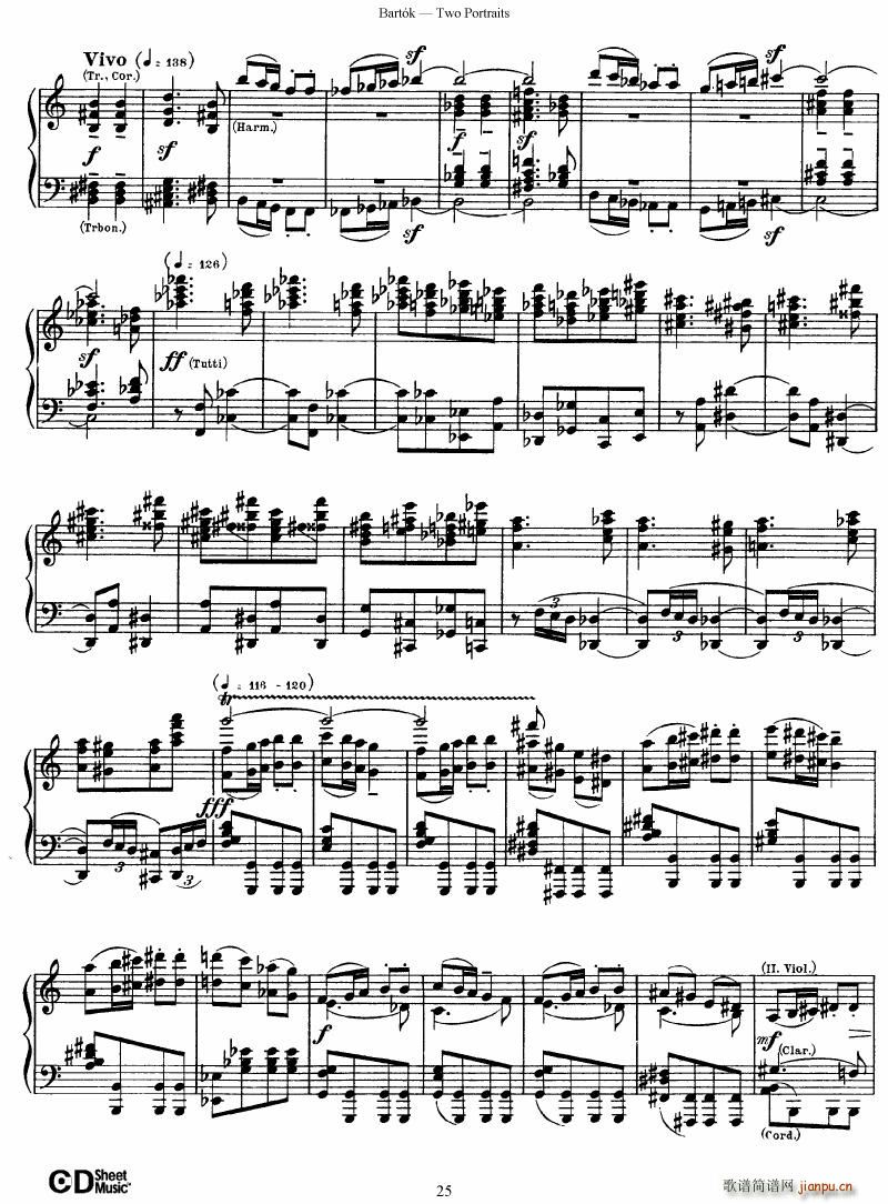 Bartok SZ 37 Two Portraits op 5(V)25