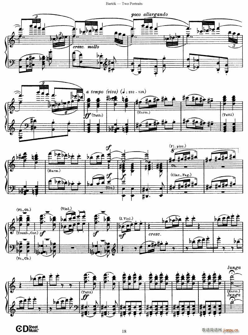 Bartok SZ 37 Two Portraits op 5(V)18