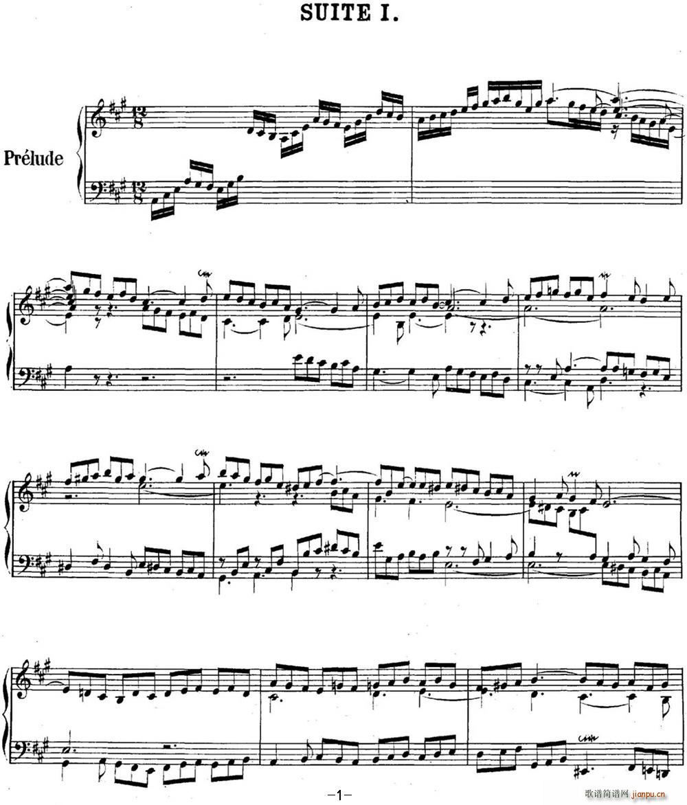 ӢMNo 1 ͺ A{ 1st Suite BWV 806(V)1