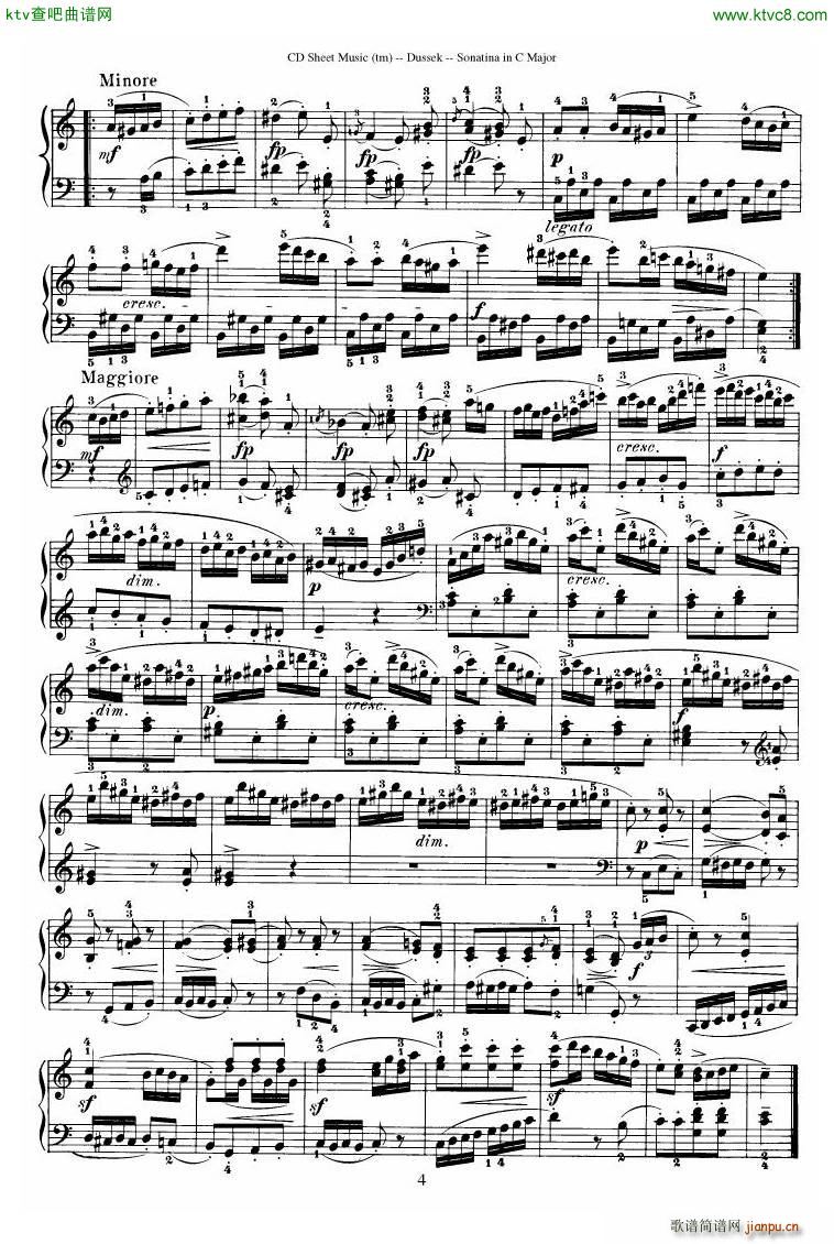 Dussek Sonatina in G Major(V)29