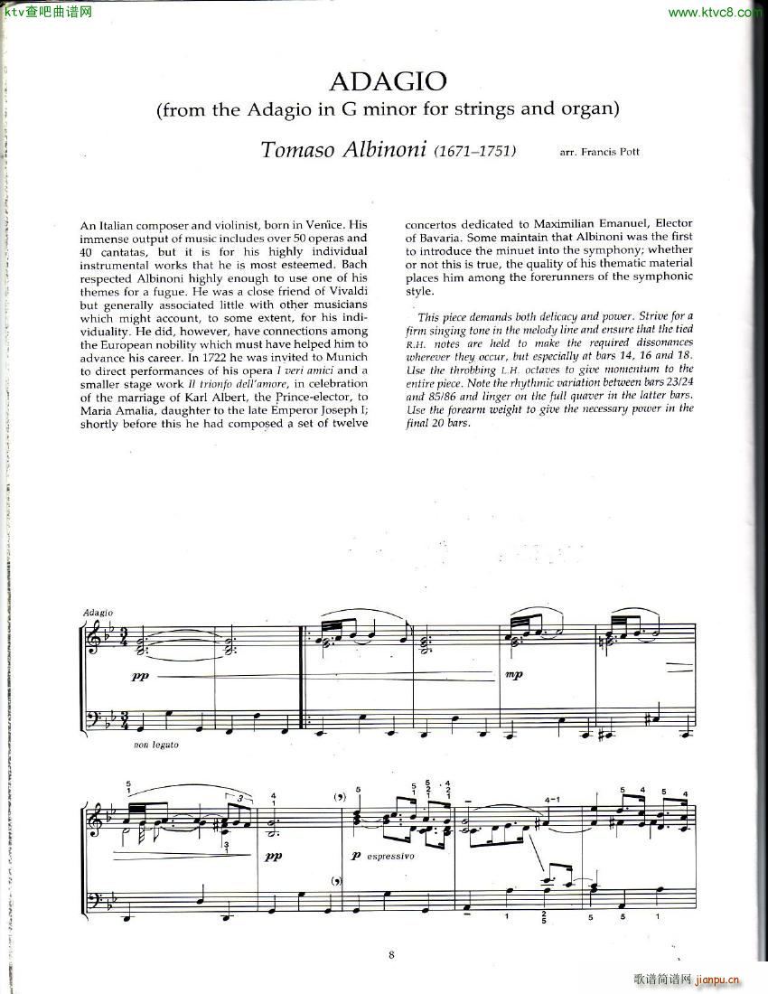 Albinoni Pott Adigio in G(V)1