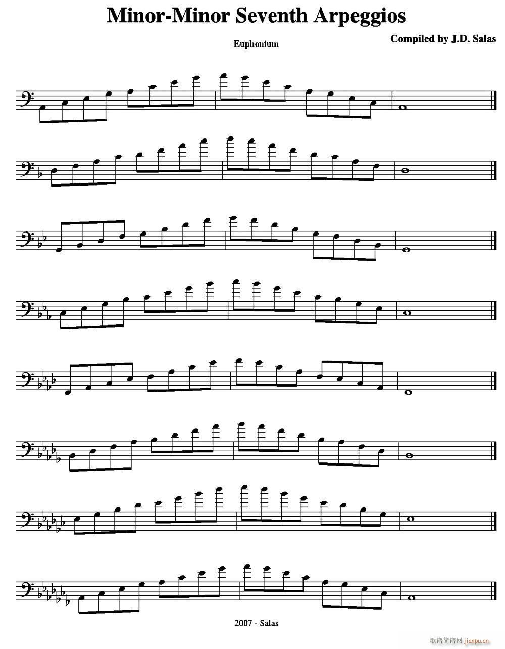 Minor Minor 7th Arpeggios Euphonium �ϵ���̖�����̲��x��(ʮ�ּ�����)1