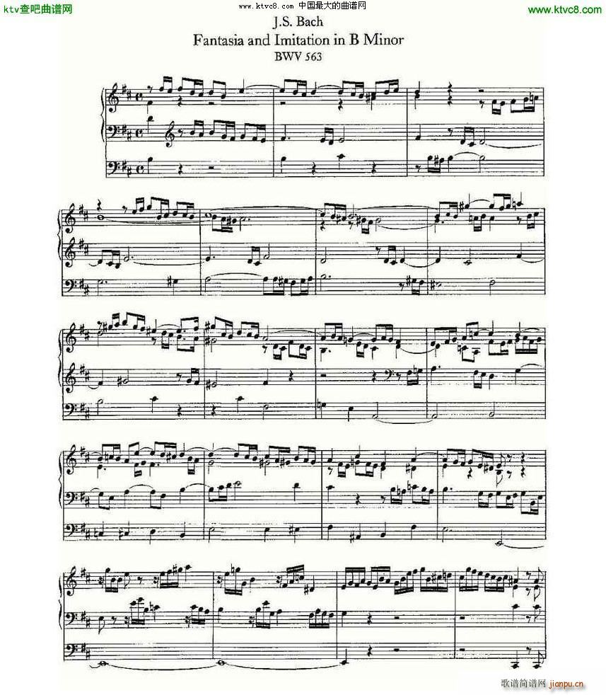Fantasia and Imitation in B Minor BWV 563 L(fng)V(ʮּ)1