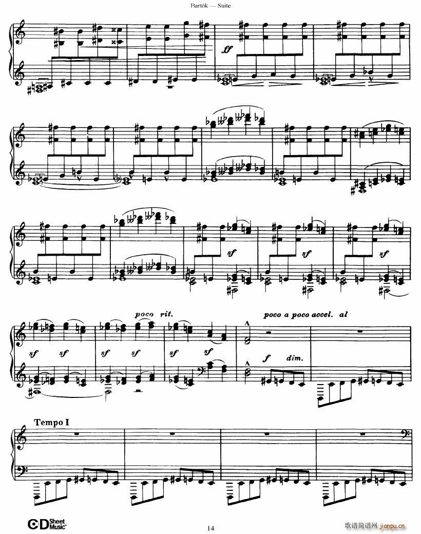 Bartok SZ 62 Suite for Piano op 14(V)14