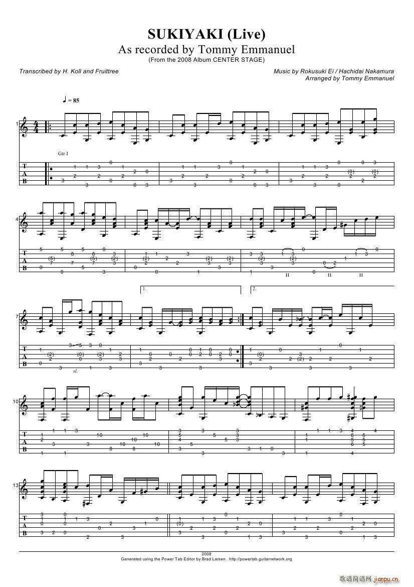 tommy emmanuel sukiyaki ָ(V)1