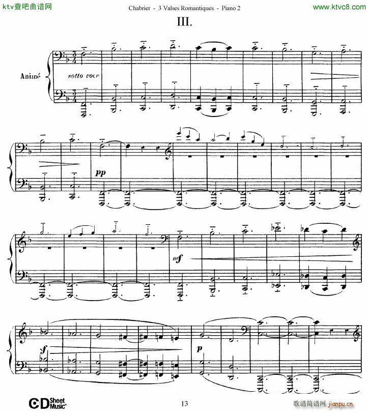 Chabrier 3 Valses Romantiques Piano 2(V)13