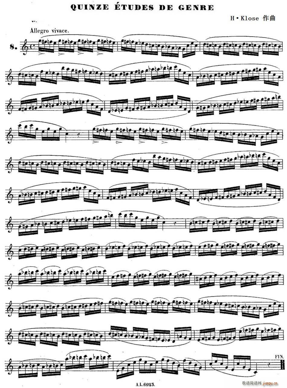 H Klose Quinze etudes de genre 8(ʮּ)1