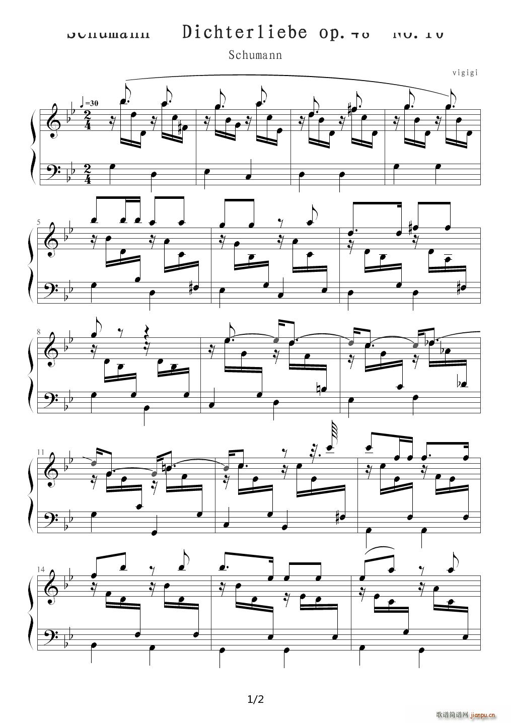Dichterliebe op 48 No 10 Schumann B{(V)1