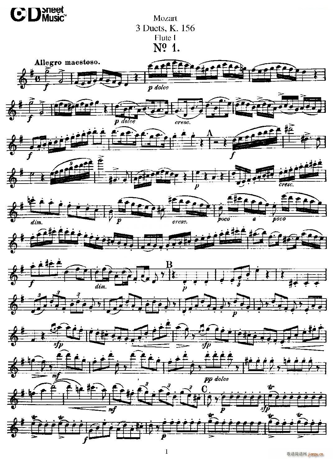 3 Duets K 156 ֮һL(chng)  K156̖ ~(ѺV)1