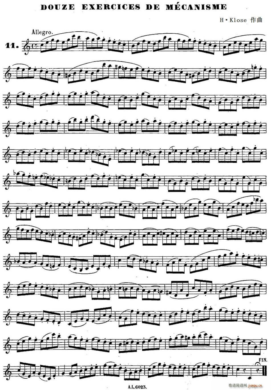 H Klose douze exercices de mecanisme 11(ʮּ)1