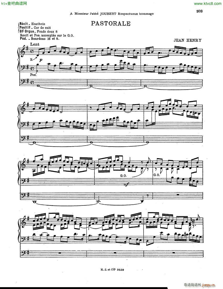 Henry Jean Pastorale organ(V)1