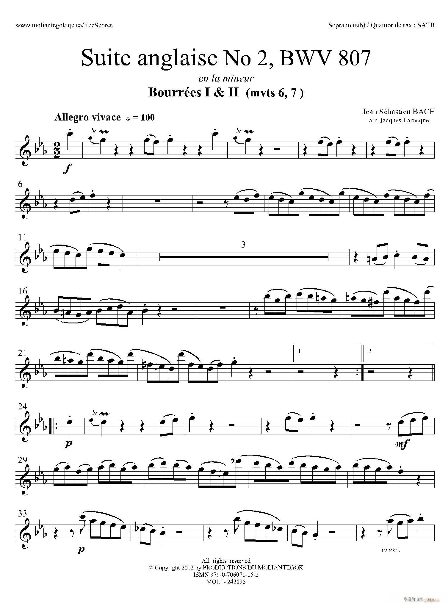 Suite anglaise No 2 BWV 807 M֮  _˹(ʮּ)1