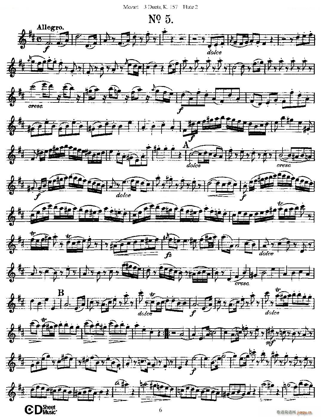 3 Duets K 157 ֮ڶL(chng)  K157̖ ~(ѺV)6