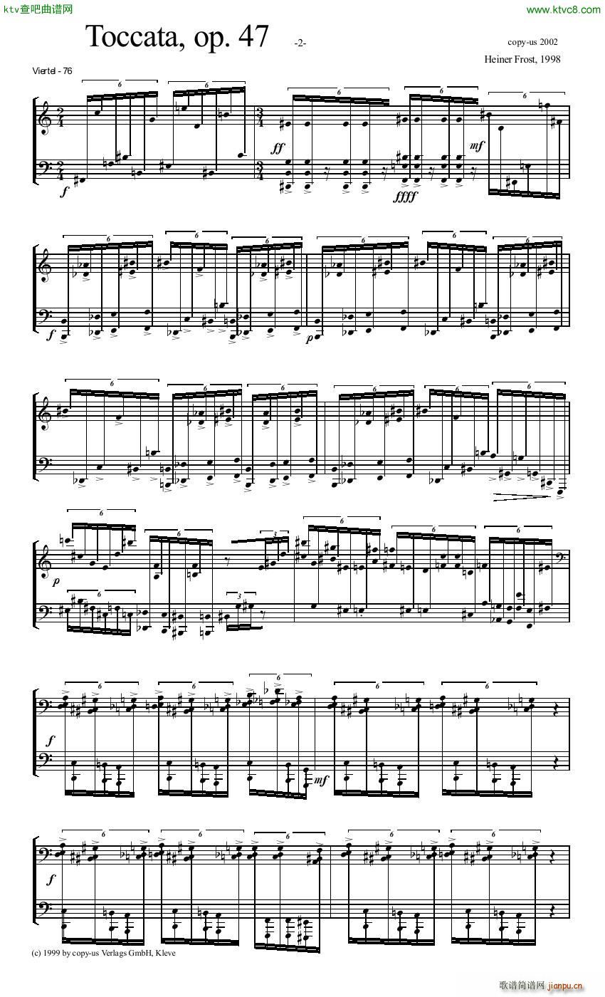 Heiner Frost Toccata for piano(V)1