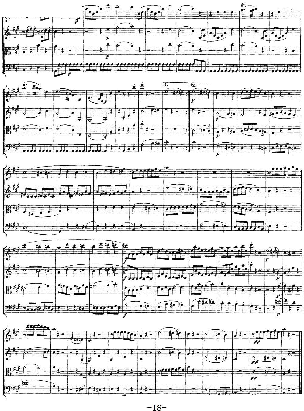 Mozart Quartet No 18 in A Major K 464(V)18