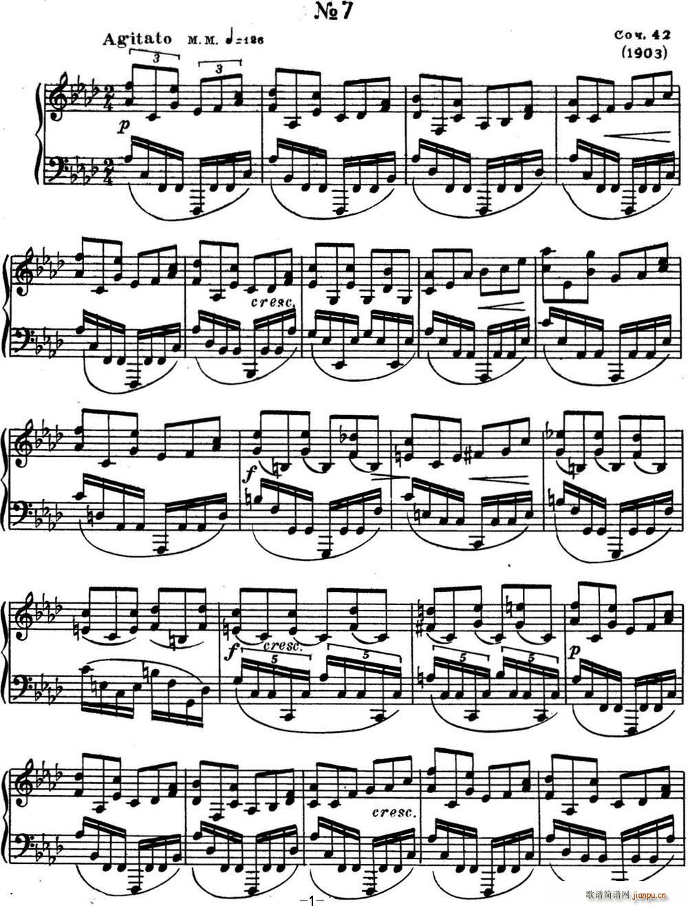 ˹e پ Op 42 No 7 Alexander Scriabin Etudes(V)1