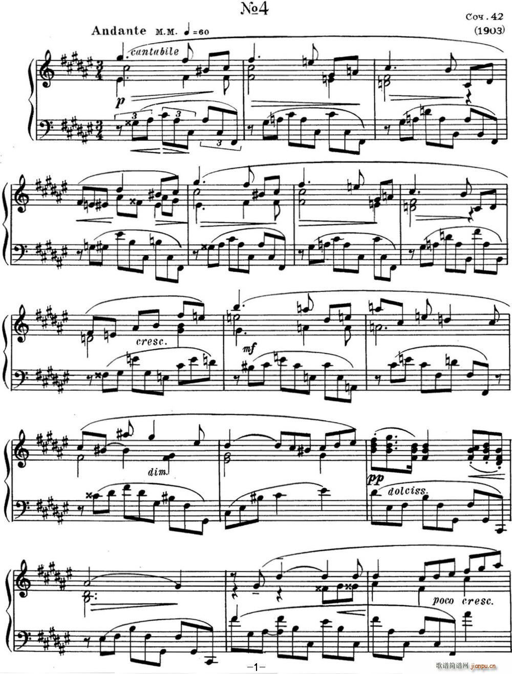 ˹e پ Op 42 No 4 Alexander Scriabin Etudes(V)1