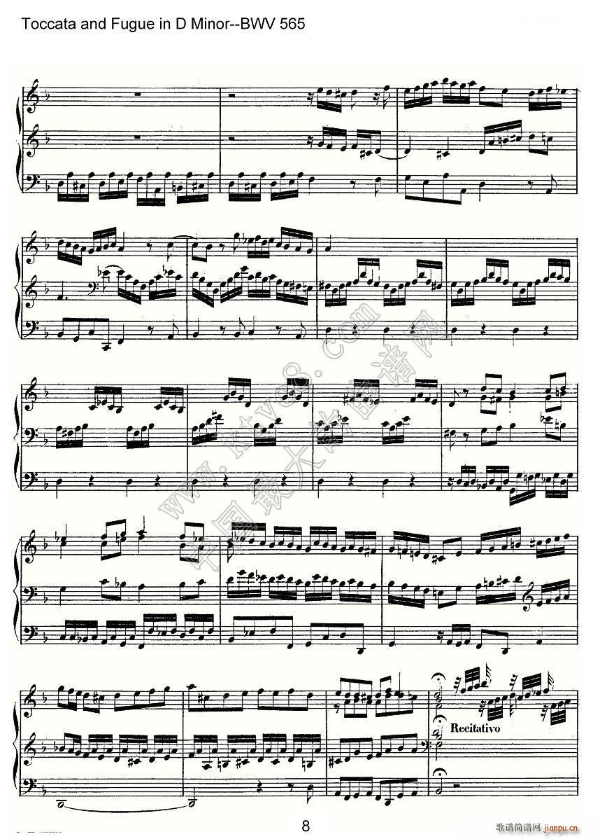 Toccata and Fugue in D Minor BWV 565 L(fng)V(ʮּ)8