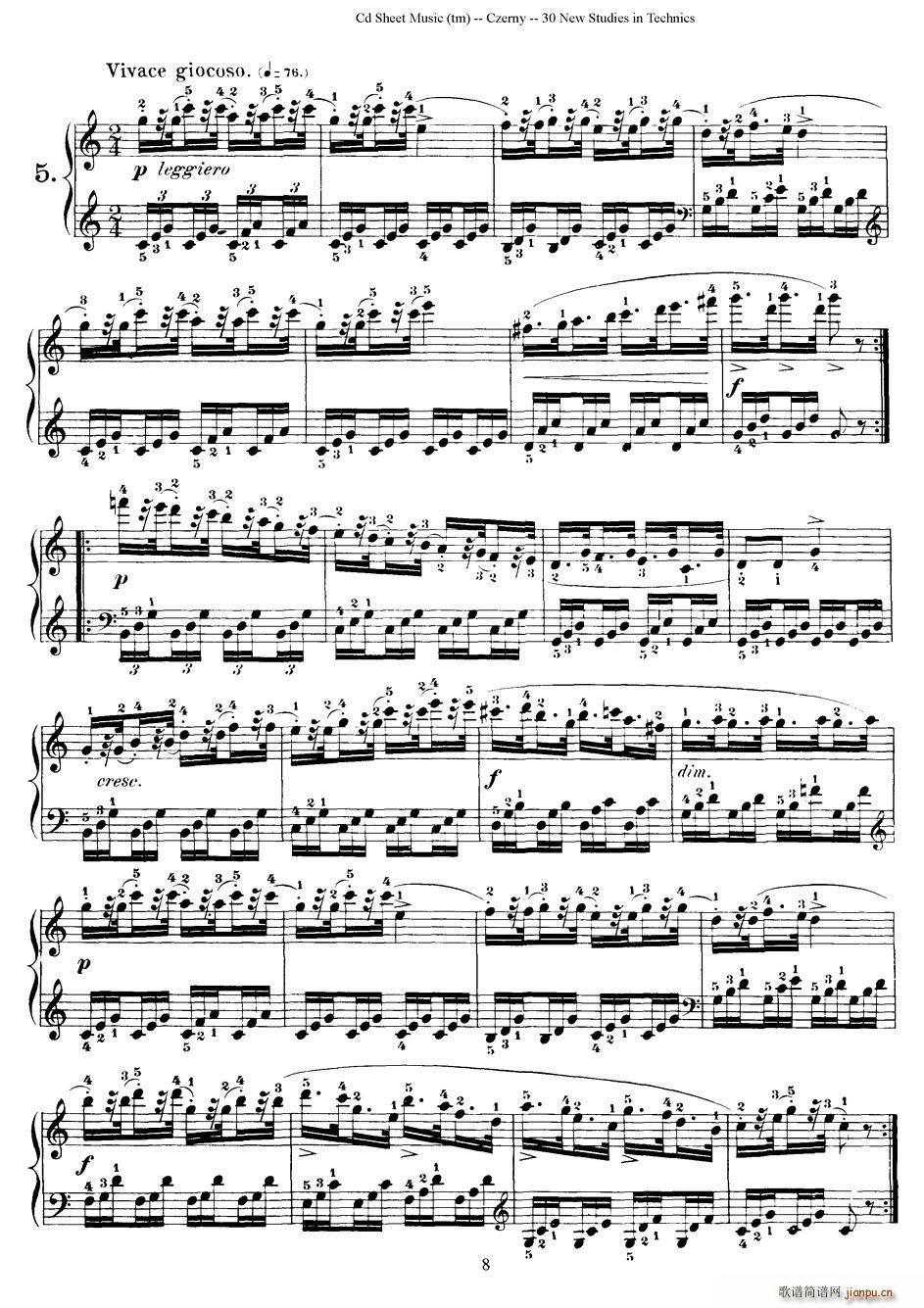 Czerny 30 New Studies 5 ܇(ch)Op849 30׾(ʮּ)1