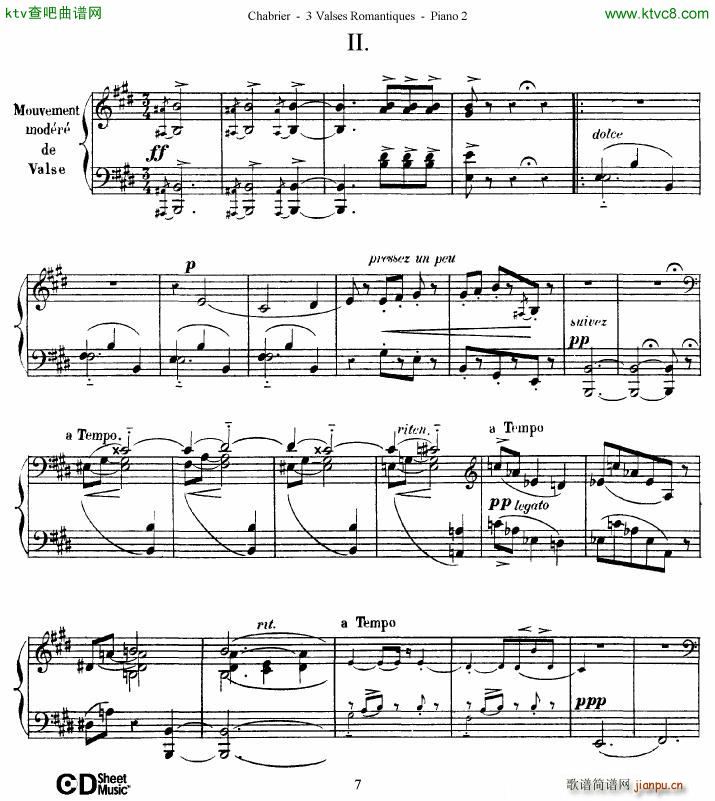 Chabrier 3 Valses Romantiques Piano 2(V)7