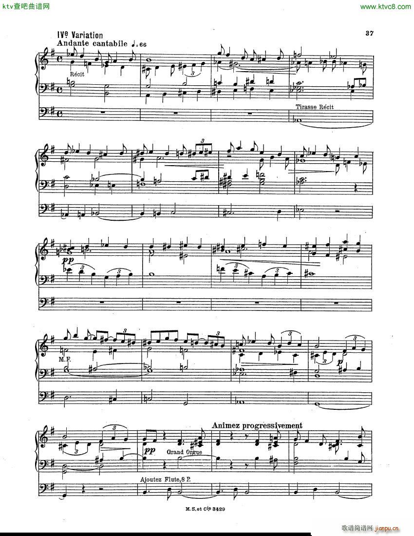 Berthier Paul Variations pour Grand orgue(V)8
