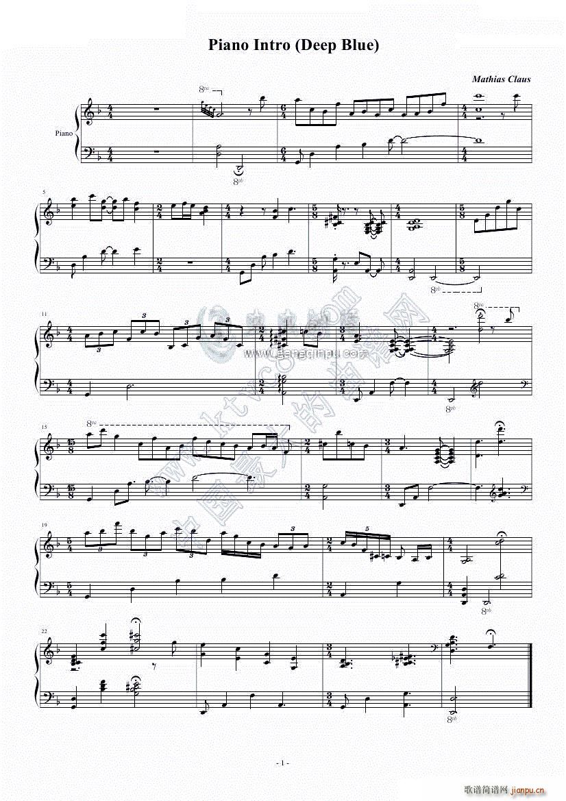 Piano Intro Deep Blue(V)1