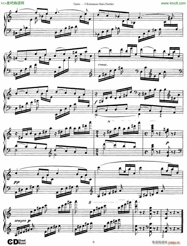 Faure 3 Romances Sans Paroles(V)9