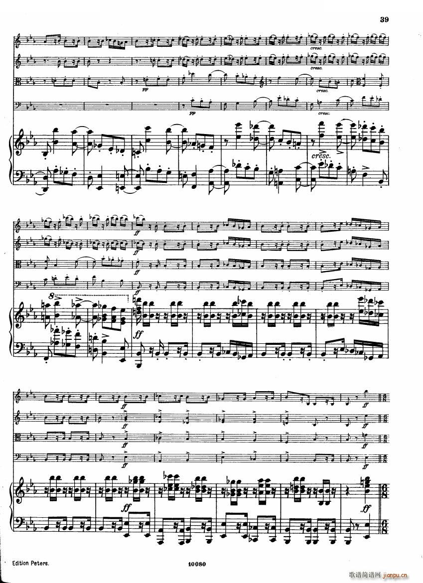 Brahms op 34 Piano Quintet f minor score һ(V)38