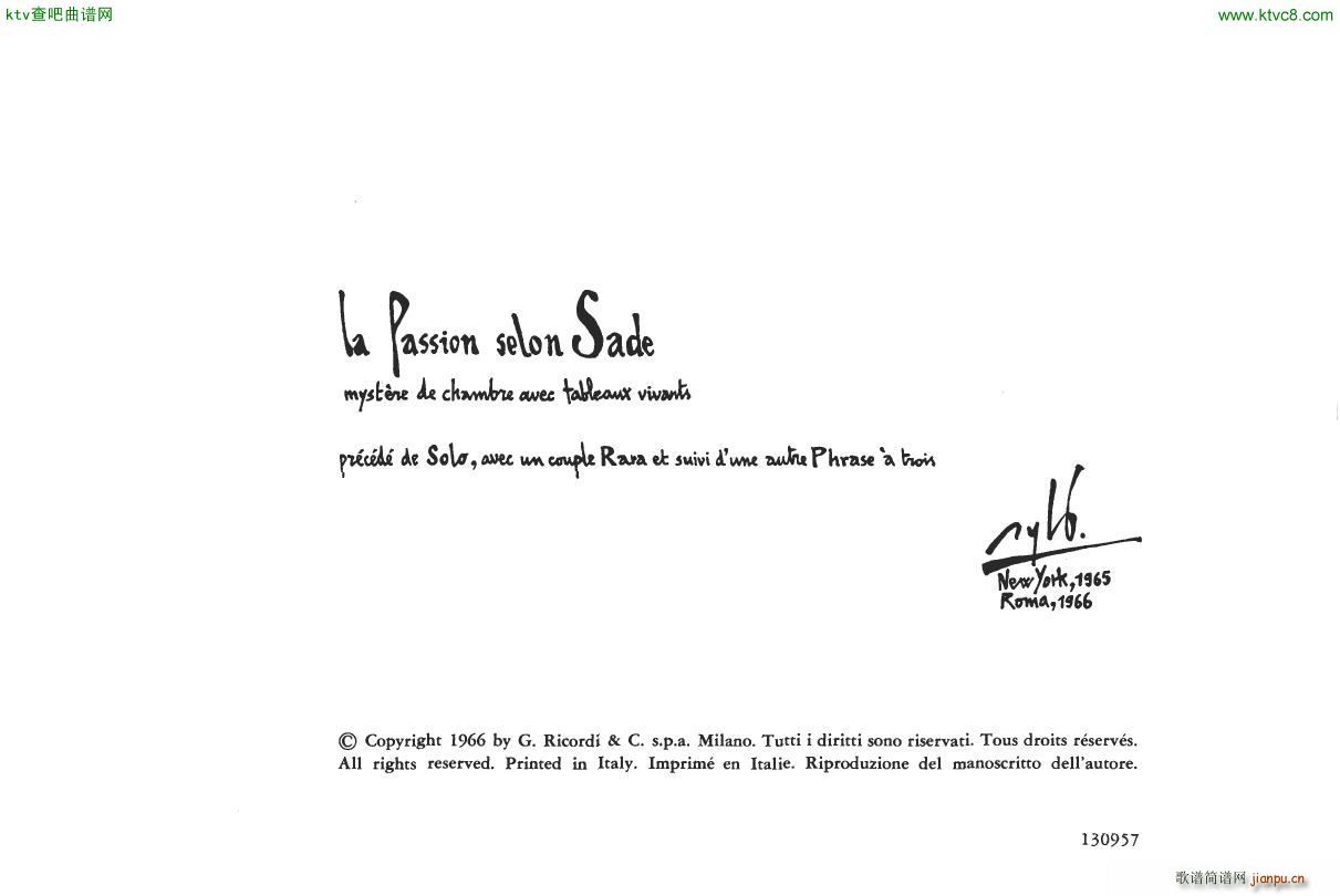 Bussotti La Passion Selon Sade(V)1