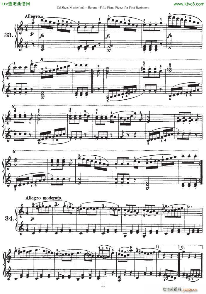 Berens op 70 50 Piano Pieces for Beginners(V)11