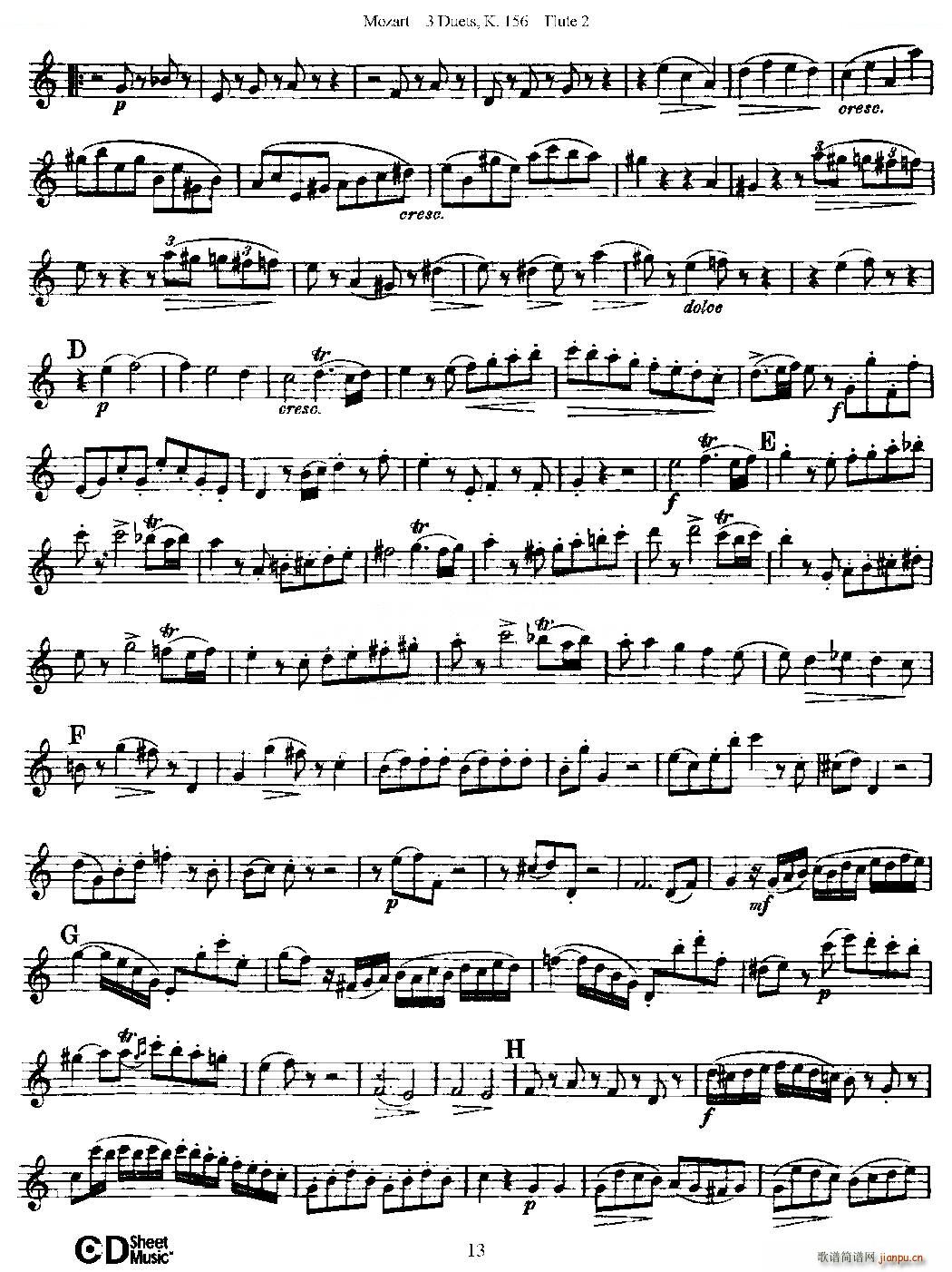 3 Duets K 156 ֮ڶL(chng)  K156̖ ~(ѺV)13