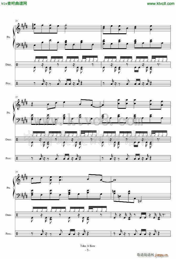Take a Bow Piano Drums(V)5