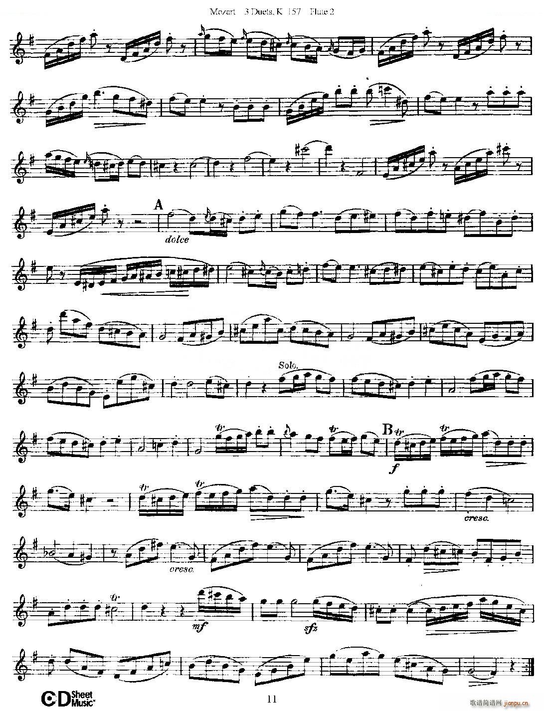 3 Duets K 157 ֮ڶL(chng)  K157̖ ~(ѺV)11